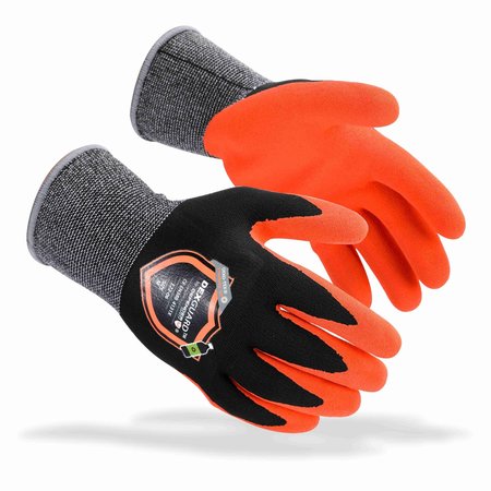 DEFENDER SAFETY General Purpose Gloves, 15G, Touch Screen Compatible, Cut 1, Abrasion 4, Textured Nitrile Coating, Size L DXG-E22-06L